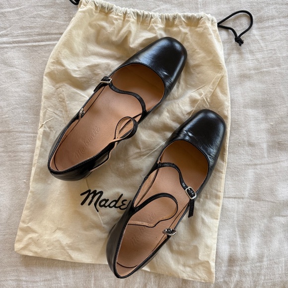 Madewell Black Leather Flats - Picture 2 of 5